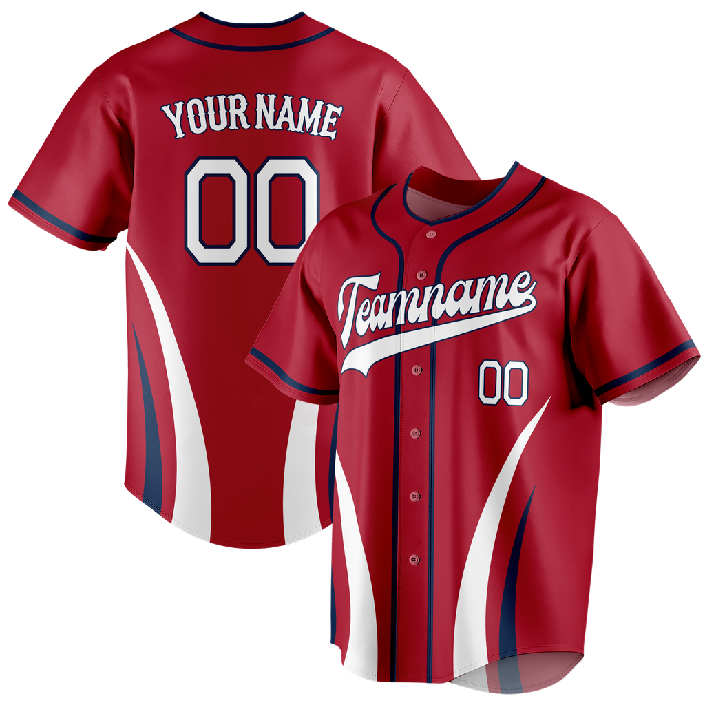 Custom Team Design Red & White Colors Design Sports Baseball Jersey BB00SM060902