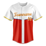 Custom Team Design Red & White Colors Design Sports Baseball Jersey BB00TBJ050902