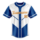 Custom Team Design White & Blue Colors Design Sports Baseball Jersey BB00TBJ070220
