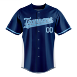 Custom Team Design Navy Blue & White Colors Design Sports Baseball Jersey BB00TBR011802