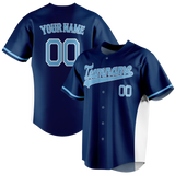 Custom Team Design Navy Blue & White Colors Design Sports Baseball Jersey BB00TBR011802