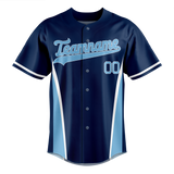 Custom Team Design Navy Blue & Light Blue Colors Design Sports Baseball Jersey BB00TBR071821