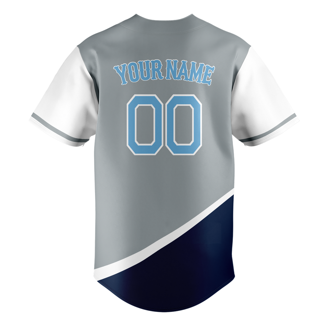 Custom Team Design White & Navy Blue Colors Design Sports Baseball Jersey BB00TBR090218