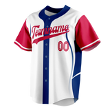 Custom Team Design White & Royal Blue Colors Design Sports Baseball Jersey BB00TR100219