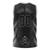 Custom Unisex Black & Gray Pattern Basketball Jersey BS0000010103