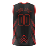 Custom Unisex Black & Red Pattern Basketball Jersey BS0000010109