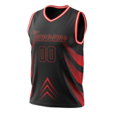 Custom Unisex Black & Red Pattern Basketball Jersey BS0000010109