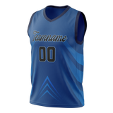 Custom Unisex Royal Blue & Blue Pattern Basketball Jersey BS0000011920