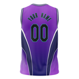 Custom Unisex Purple & Light Purple Pattern Basketball Jersey BS0000102324