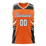 Custom Unisex Light Orange & Black Pattern Basketball Jersey BS0000111101