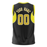 Custom Unisex Black & Yellow Pattern Basketball Jersey BS0000130112