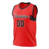 Custom Unisex Red & Black Pattern Basketball Jersey BS0000140901