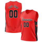 Custom Unisex Red & Black Pattern Basketball Jersey BS0000150901