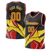 Custom Unisex Black & Yellow Pattern Basketball Jersey BS0000170112