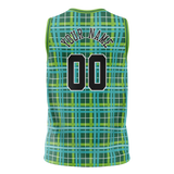 Custom Unisex Kelly Green & Green Pattern Basketball Jersey BS0000181514