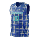 Custom Unisex Royal Blue & Cream Pattern Basketball Jersey BS0000181905