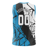 Custom Unisex Blue & Black Pattern Basketball Jersey BS0000212001