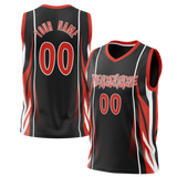Custom Unisex Black & Red Pattern Basketball Jersey BS0000220109