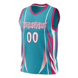Custom Unisex Teal & Pink Pattern Basketball Jersey BS0000221725