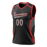 Custom Unisex Black & Red Pattern Basketball Jersey BS0000230109