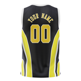 Custom Unisex Black & Yellow Pattern Basketball Jersey BS0000270112