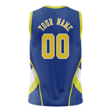 Custom Unisex Blue & Yellow Pattern Basketball Jersey BS0000282012