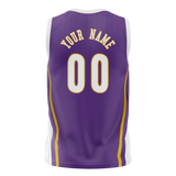 Custom Unisex Purple & White Pattern Basketball Jersey BS0000302302
