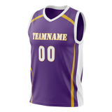 Custom Unisex Purple & White Pattern Basketball Jersey BS0000302302