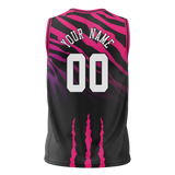 Custom Unisex Black & Pink Pattern Basketball Jersey BS0000330125