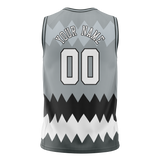 Custom Unisex Gray & Silver Pattern Basketball Jersey BS0000360304