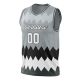 Custom Unisex Gray & Silver Pattern Basketball Jersey BS0000360304