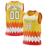 Custom Unisex Yellow & Light Orange Pattern Basketball Jersey BS0000361211