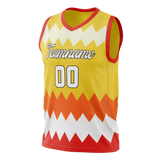 Custom Unisex Yellow & Light Orange Pattern Basketball Jersey BS0000361211