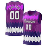Custom Unisex Dark Purple & Light Blue Pattern Basketball Jersey BS0000362221