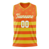 Custom Unisex Light Orange & Yellow Pattern Basketball Jersey BS0000391112