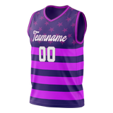 Custom Unisex Purple & Dark Purple Pattern Basketball Jersey BS0000392322