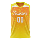 Custom Unisex Yellow & Light Orange Pattern Basketball Jersey BS0000401211