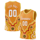 Custom Unisex Light Orange & Yellow Pattern Basketball Jersey BS0000421112