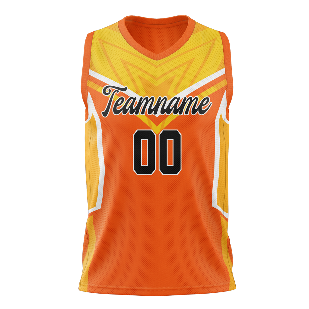Custom Unisex Light Orange & Yellow Pattern Basketball Jersey BS0000431112