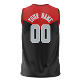Custom Unisex Black & Red Pattern Basketball Jersey BS0000440109