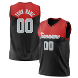Custom Unisex Black & Red Pattern Basketball Jersey BS0000440109