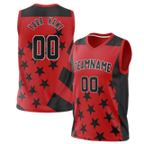 Custom Unisex Red & Black Pattern Basketball Jersey BS0000570901