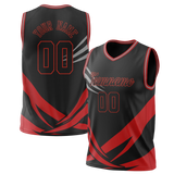 Custom Unisex Black & Red Pattern Basketball Jersey BS0000610109