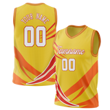 Custom Unisex Yellow & Orange Pattern Basketball Jersey BS0000611210