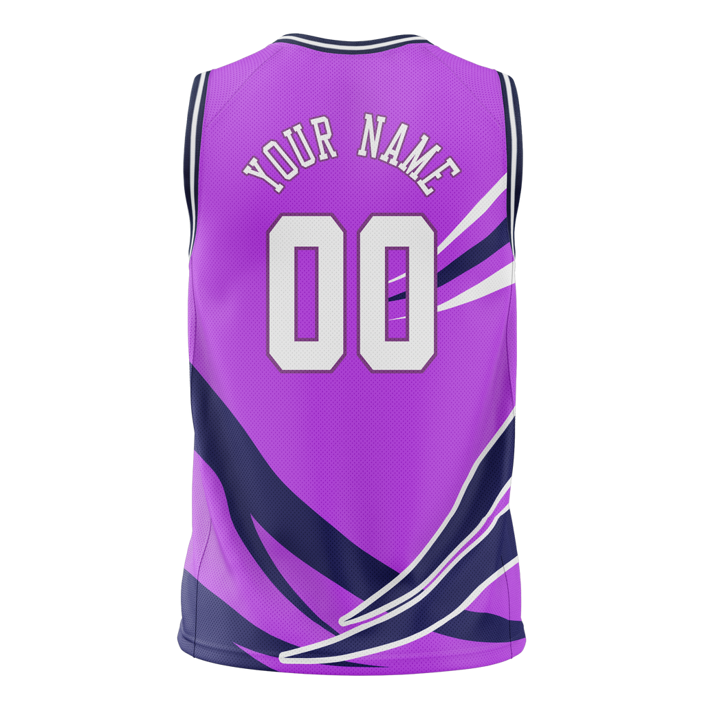 Custom Unisex Purple & Dark Purple Pattern Basketball Jersey BS0000612322