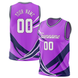 Custom Unisex Purple & Dark Purple Pattern Basketball Jersey BS0000612322