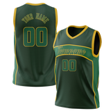 Custom Unisex Kelly Green & Yellow Pattern Basketball Jersey BS0000671512