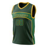 Custom Unisex Kelly Green & Yellow Pattern Basketball Jersey BS0000671512