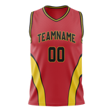 Custom Team Design Red & Yellow Colors Design Sports Basketball Jersey BS00AH060912