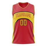 Custom Team Design Red & Yellow Colors Design Sports Basketball Jersey BS00AH080912